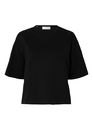 Penny ss embroidered tee Black Selected Femme